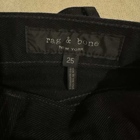 rag & bone Ankle Cropped Straight Leg Black Jeans - Picture 5 of 9